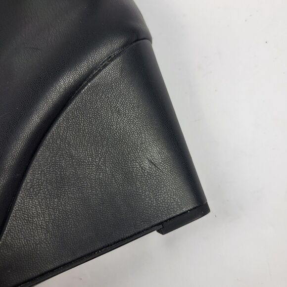 Open Edit Erik Knee High Wedge Boots Faux leather Black Size 8M - Picture 7 of 15
